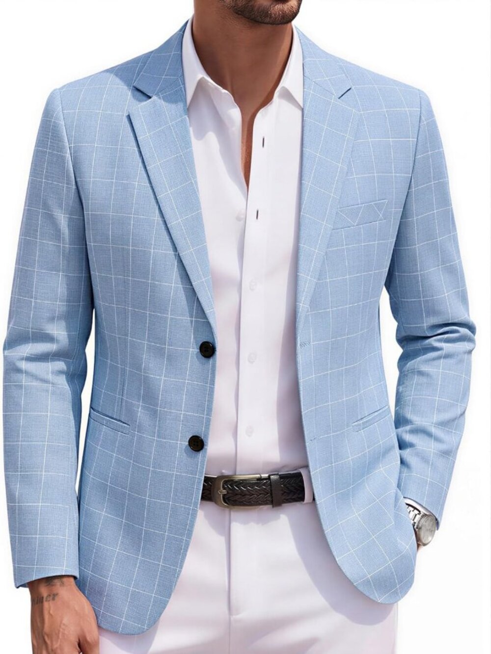 Stylish Men's Casual Blazer - Lightweight Sport Coat, Regular Fit Suit Jacket